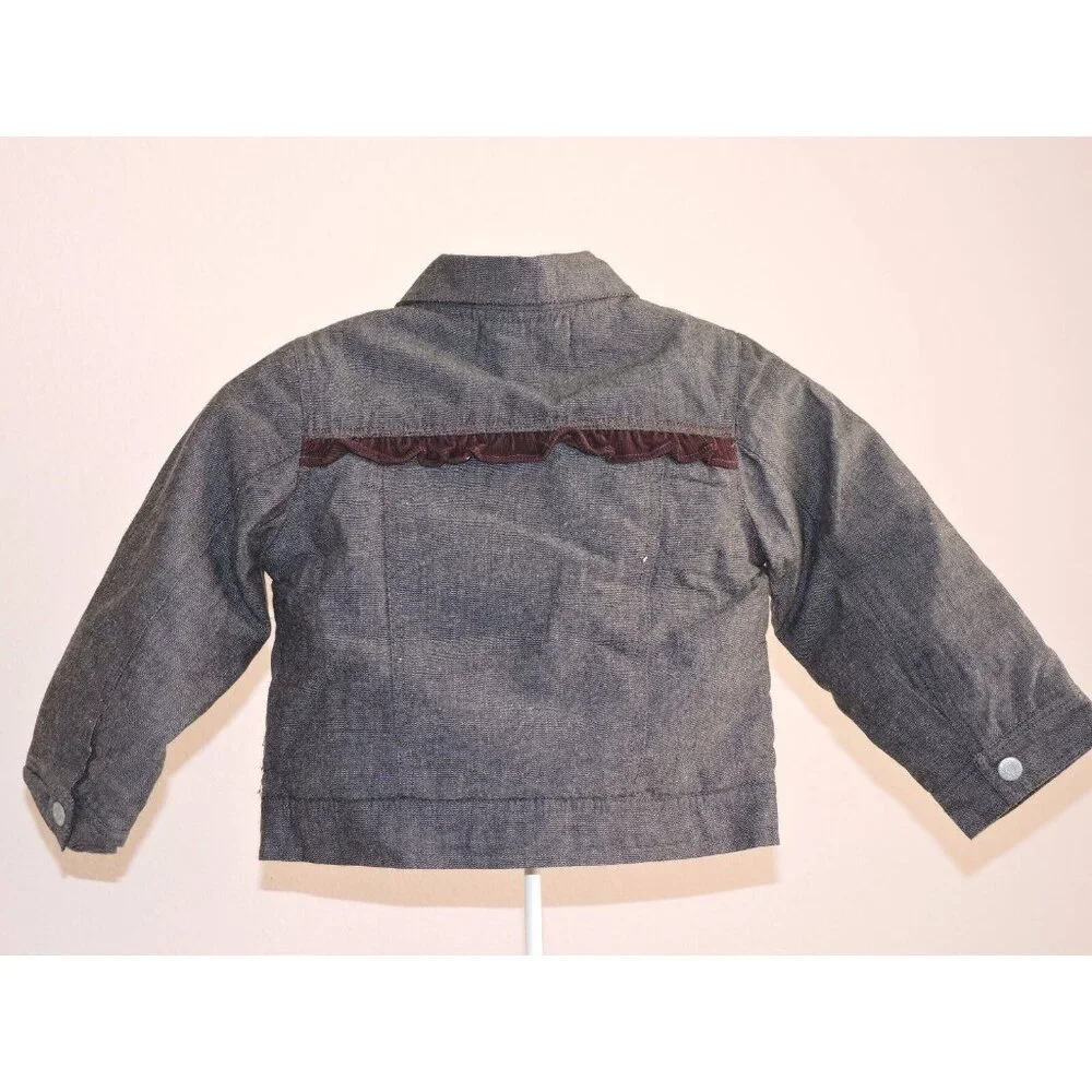 Adelie Quilted Denim Jacket French Designer Boutique Top Toddler 3T Outerwear - Picture 4 of 8
